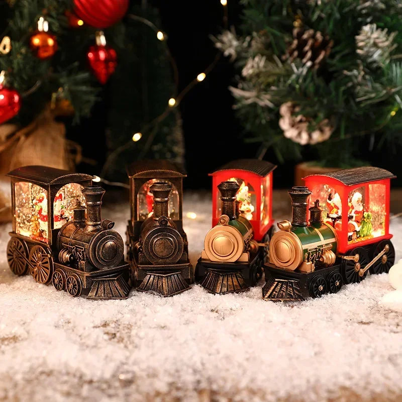 LED Christmas Train Snow Globe Ornament