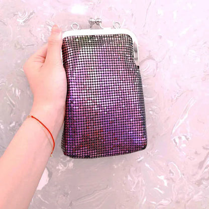 Metallic Sequin Kiss-Lock Bag
