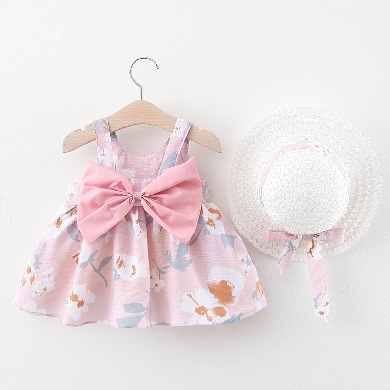 Big bow cotton baby dress