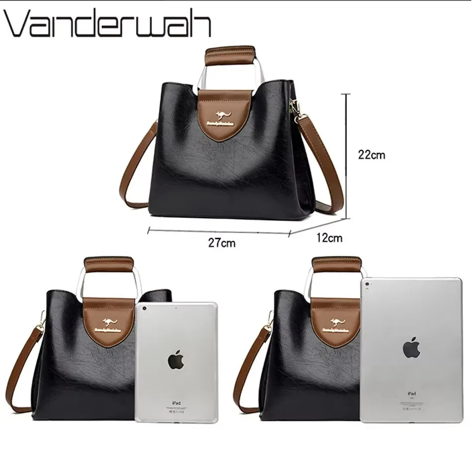 Large Capacity Women’s Leather Tote Handbag