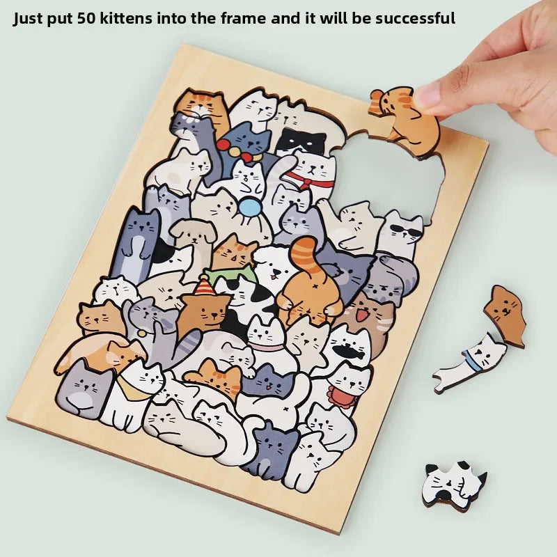 Wooden Animal Shape Brain Puzzle