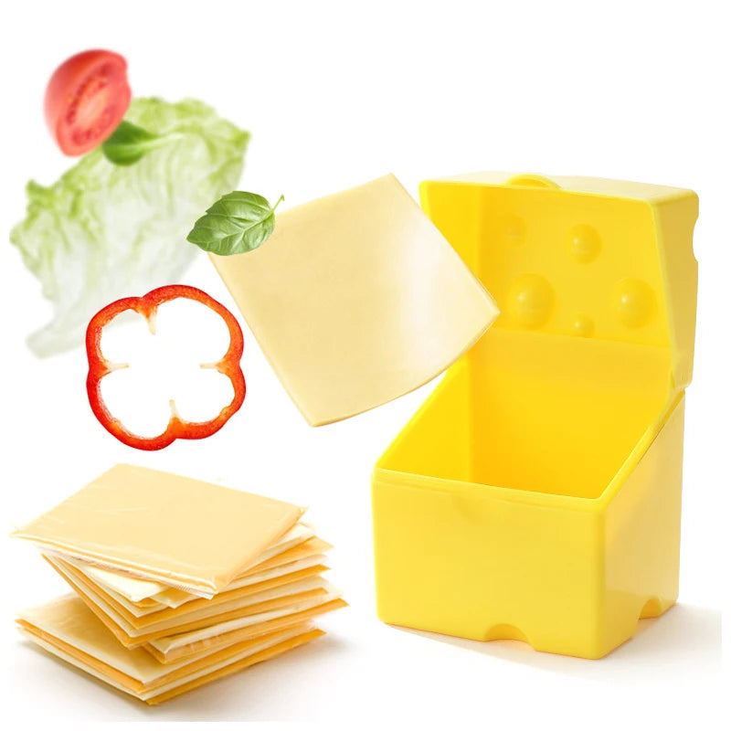 Plastic Cheese Slice Storage Container with Flip-Top Lid
