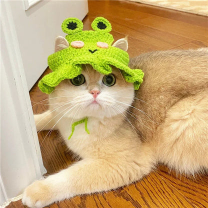 Cute Knitted Pet Hat for Cats & Small Dogs