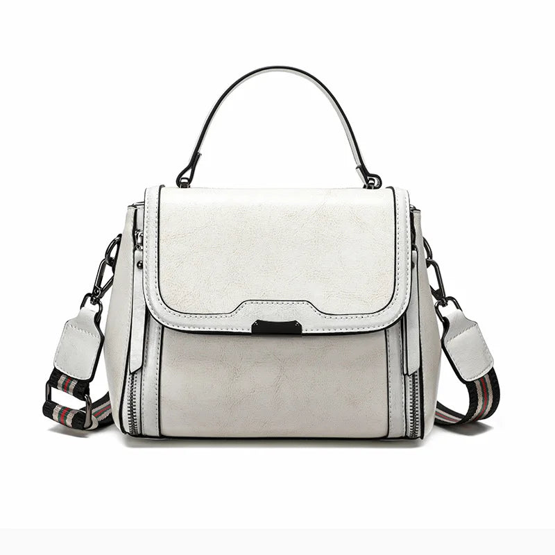 Genuine Cow Leather Top Handle Crossbody Bag