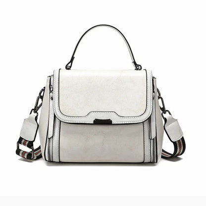 Genuine Cow Leather Top Handle Crossbody Bag