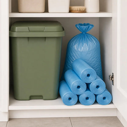 Blue Household Trash Bags – 50-Pack Roll