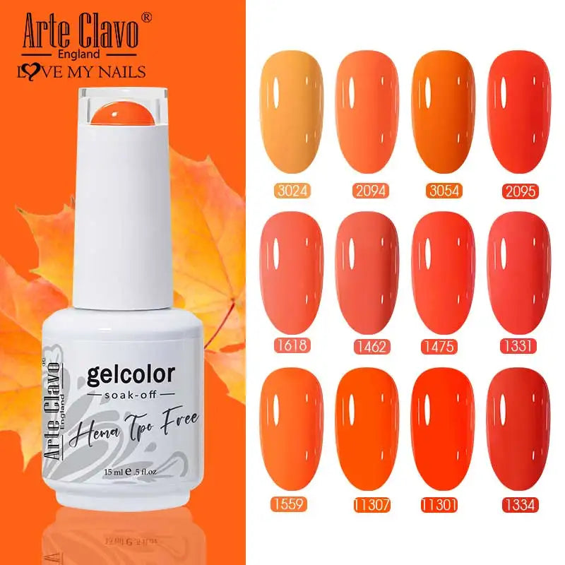 Arte Clavo Orange Gel Nail Polish