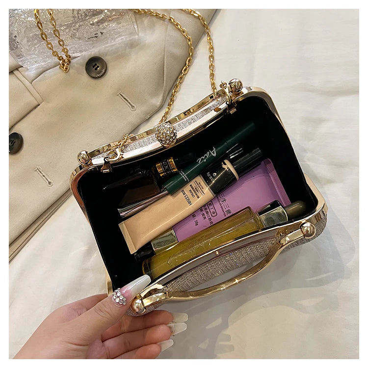 Pearl Chain Evening Shoulder Bag