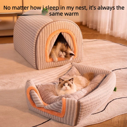 Enclosed Winter Warm Pet Bed House