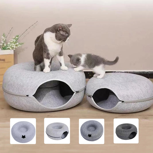 B-Tunnel Donut Cat Bed & Play Tunnel