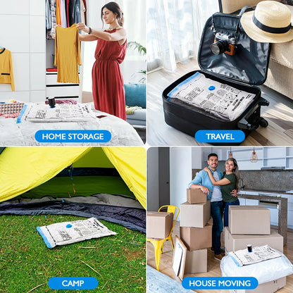 Reusable Vacuum Storage Bags with Travel Pump