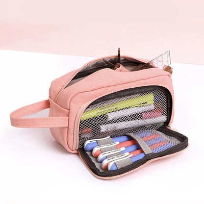 Large Capacity Canvas Pencil Case