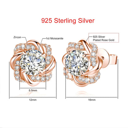 14K Gold Filled Floral Moissanite Stud Earrings