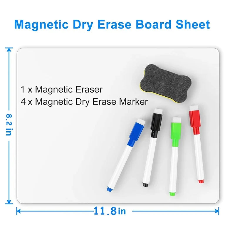 A4 Magnetic Dry Erase Whiteboard for Refrigerator