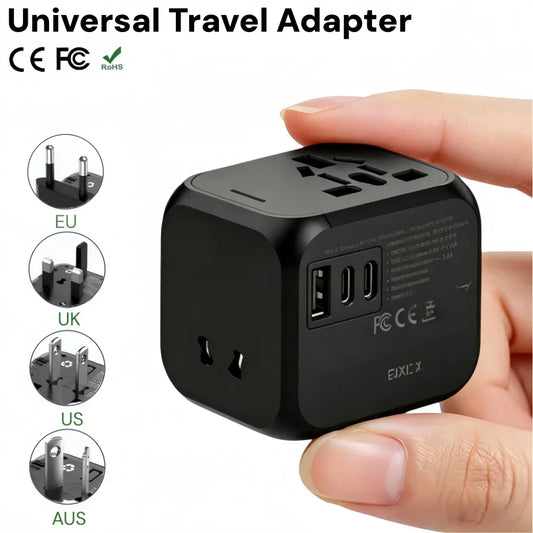 Universal Travel Adapter with 2 USB & USB-C Ports