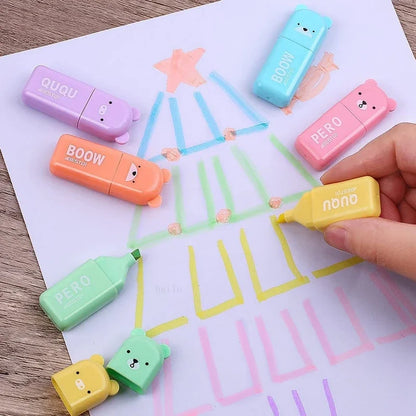 Cute Mini Pastel Highlighter Pen Set