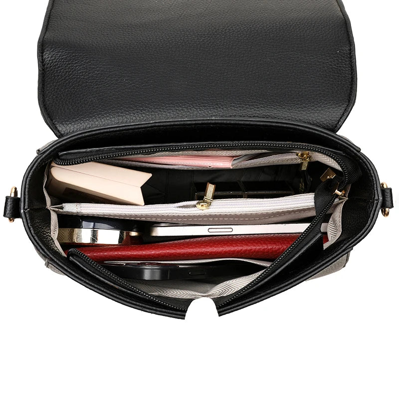 Large Capacity Leather Crossbody Handbag for Women