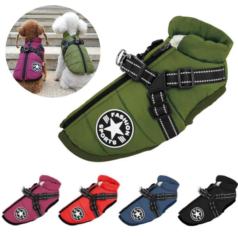 Waterproof Dog Winter Harness Coat