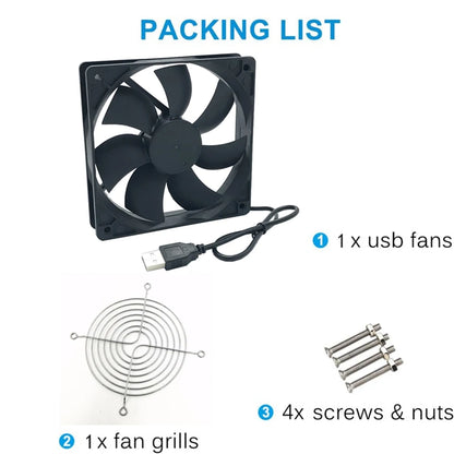 USB Cooling Case Fan for Router, DVR & TV Box