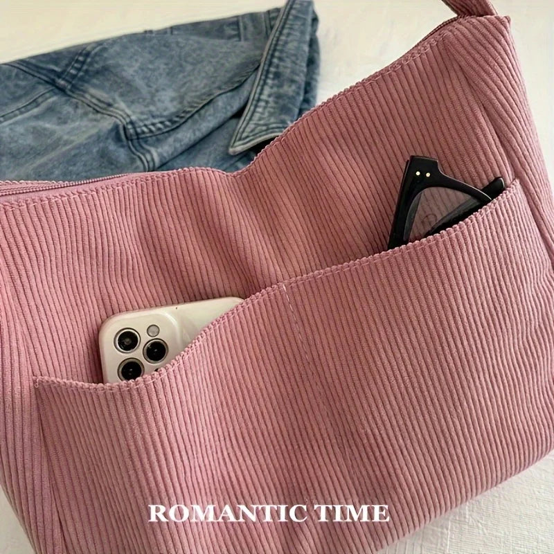 Corduroy Half Moon Shoulder Bag
