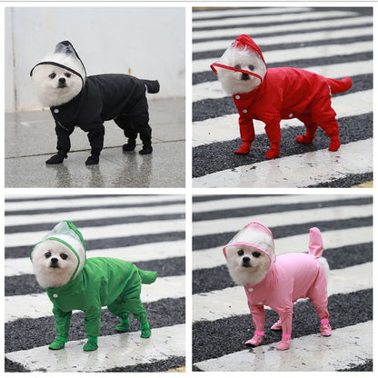 Full Body Dog Raincoat – Waterproof Hooded Pet Rain Jacket