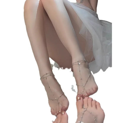 Women’s Multilayer Beaded Tassel Anklet Bracelet