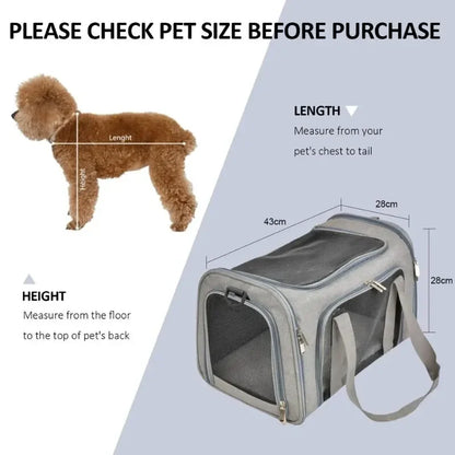 Airline Approved Soft-Sided Pet Carrier Bag for Small Dogs & Cats