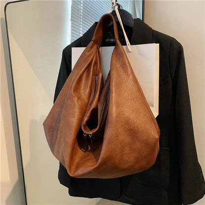 Large Hobo Shoulder Bag – Soft PU Leather Tote Handbag