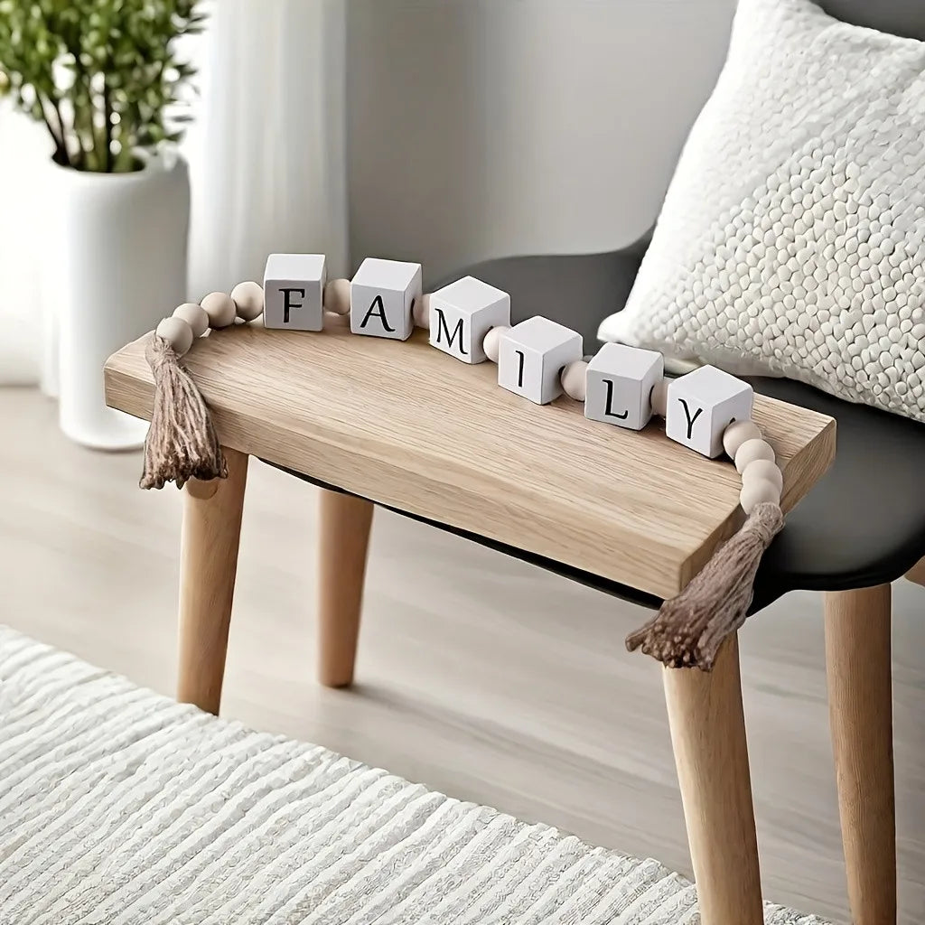 Wooden Letter Bead Tassel Garland