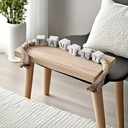 Wooden Letter Bead Tassel Garland