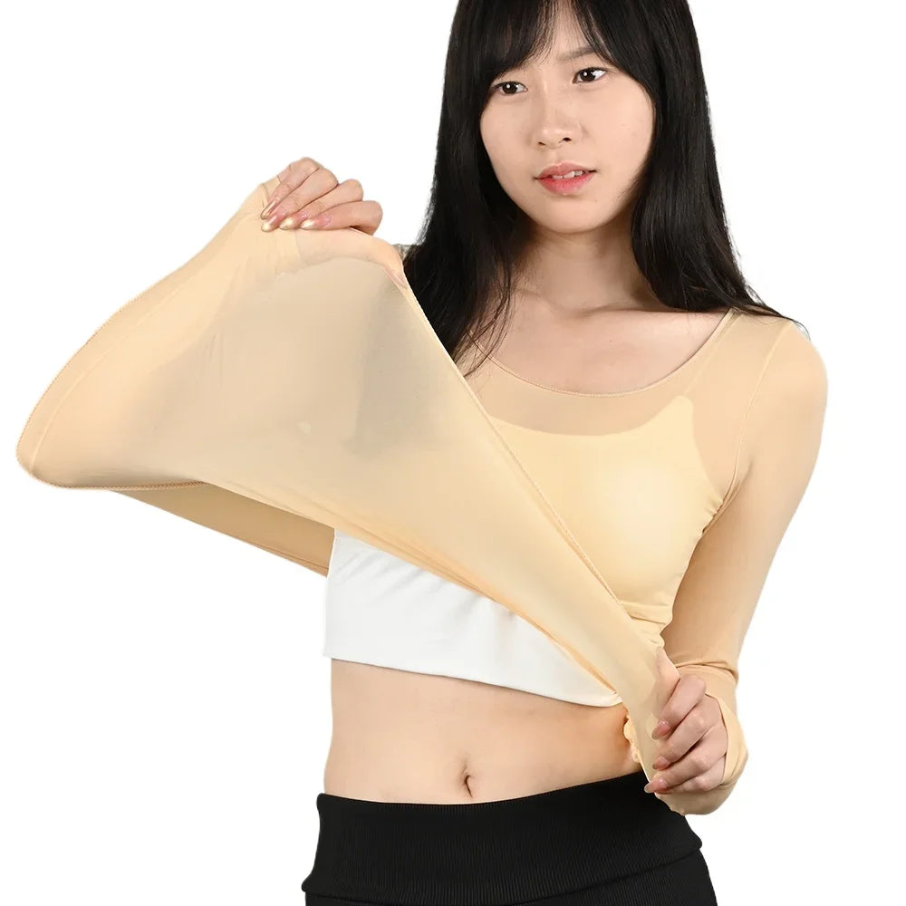 Ladies Slim Fit Thermal Long Sleeve Shirt