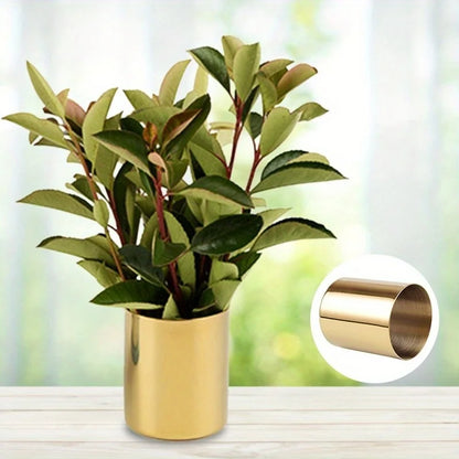 Brass Gold Round Metal Pen Holder
