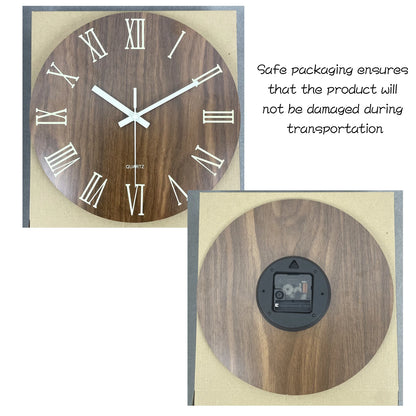 Wooden Glow-in-the-Dark Wall Clock