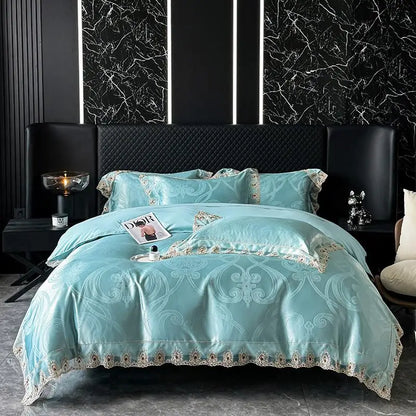 Jacquard Satin Soft Duvet Cover Set