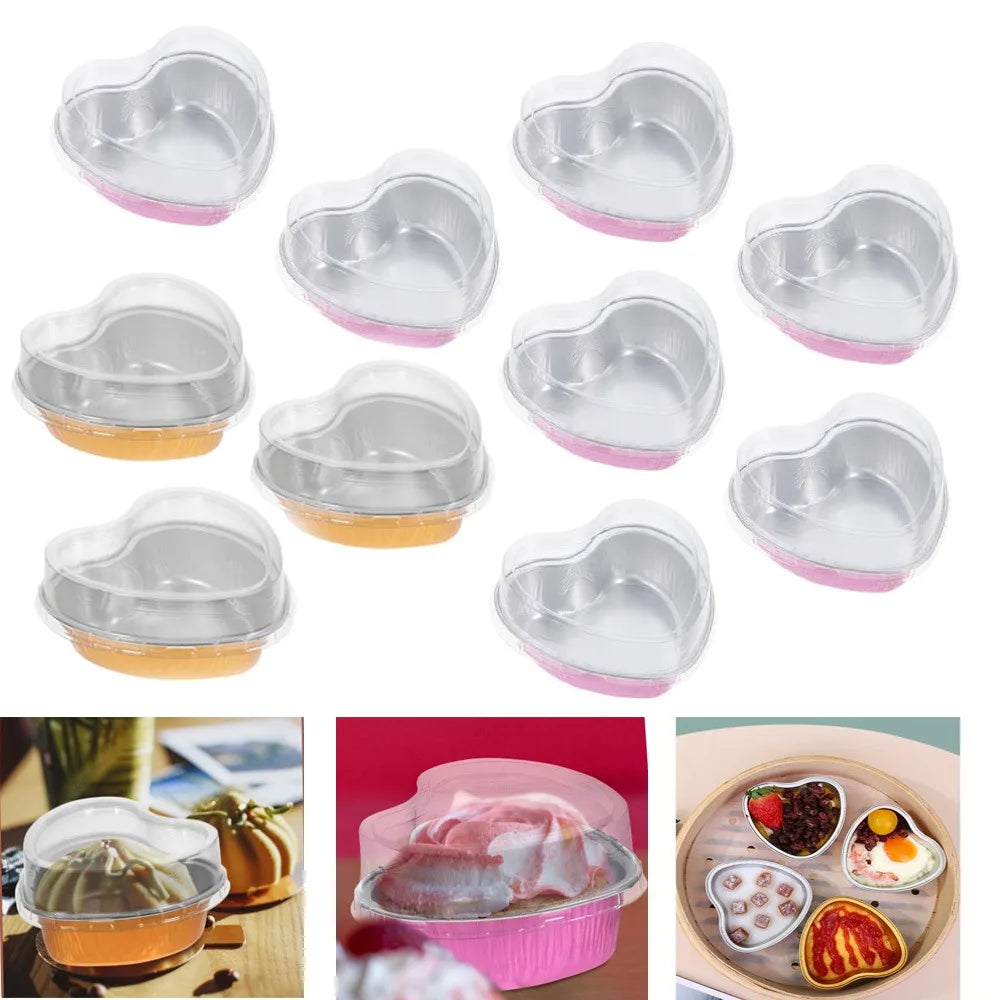 Heart Shape Disposable Aluminum Cupcake Liners