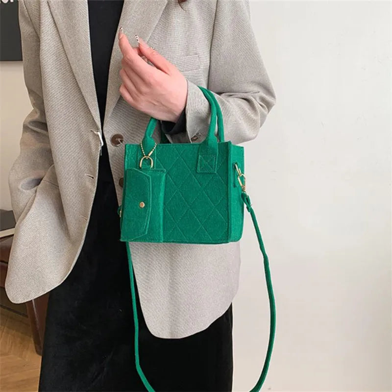 Felt Tote, Crossbody Bag & Wallet Set for Everyday Use
