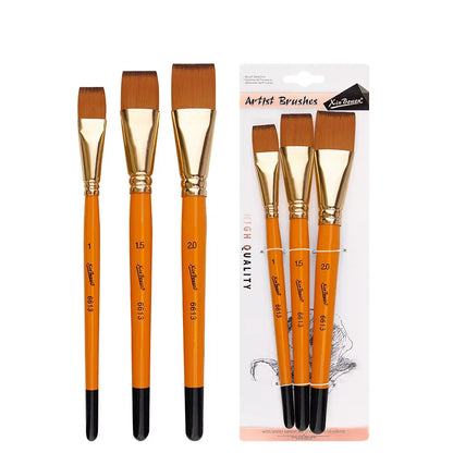 Large Flat Paint Brush Set
