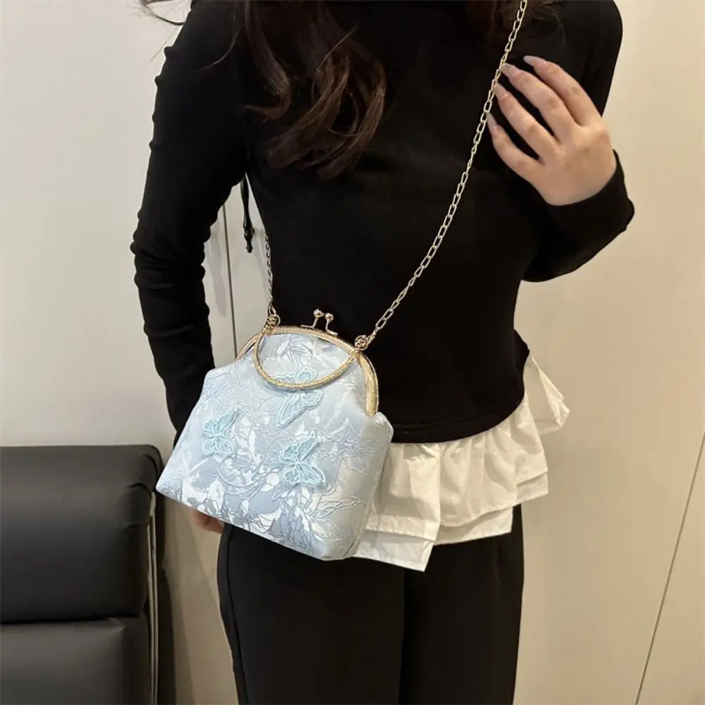 Embroidered Evening Shoulder Bag