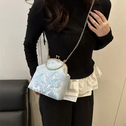 Embroidered Evening Shoulder Bag