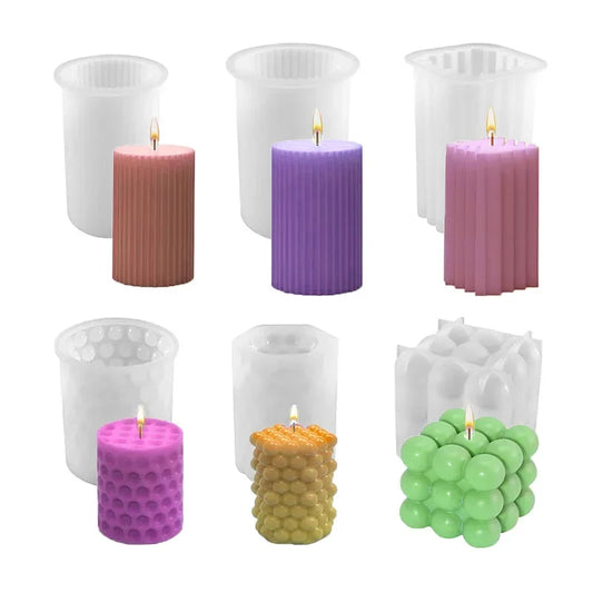 3D Silicone Cylinder Candle Mold