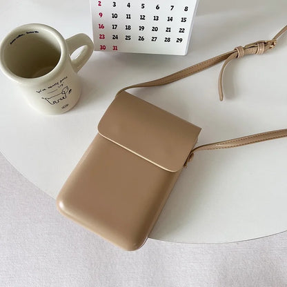 Mini PU Leather Flap Crossbody Phone Bag