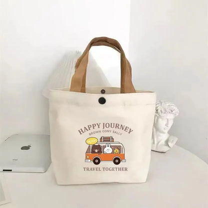 Cute Bear Canvas Mini Tote Bag