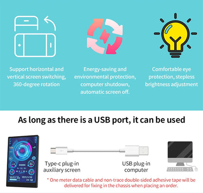 3.5” USB Type-C Secondary System Monitor