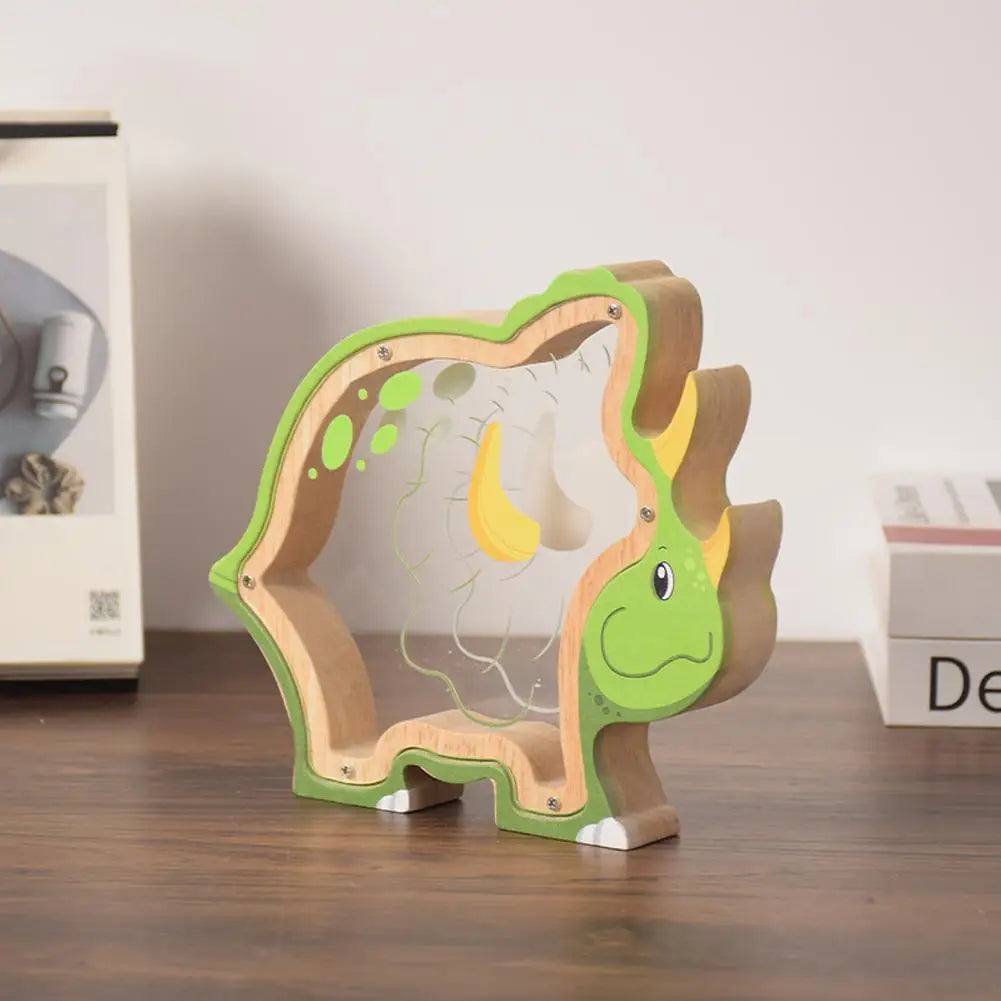 Wooden Animal Piggy Bank for Kids