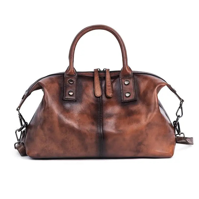 Johnature Genuine Cowhide Leather Hobo Bag
