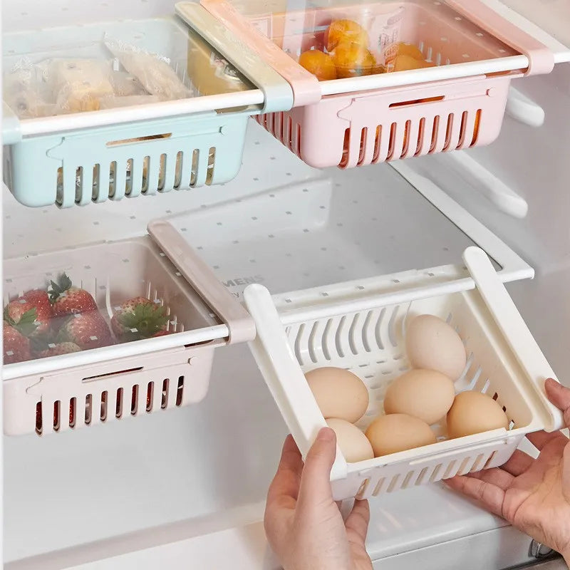 Expandable Refrigerator Storage Basket Drawer