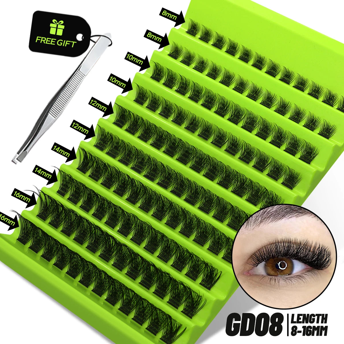 GROINNEYA DIY Natural Volume Cluster Lashes
