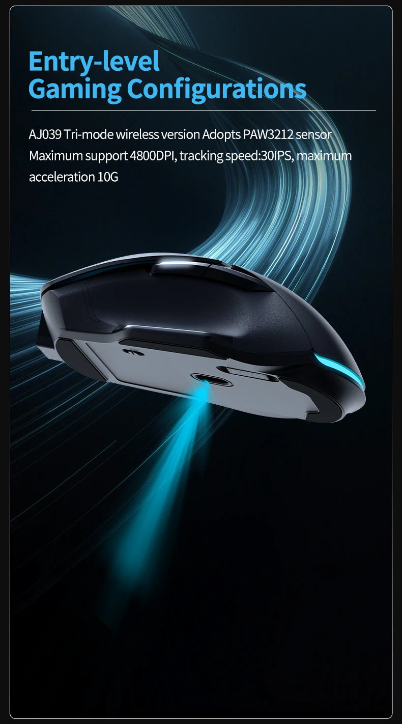Tri-Mode Rechargeable Mouse with PAW3212 Sensor