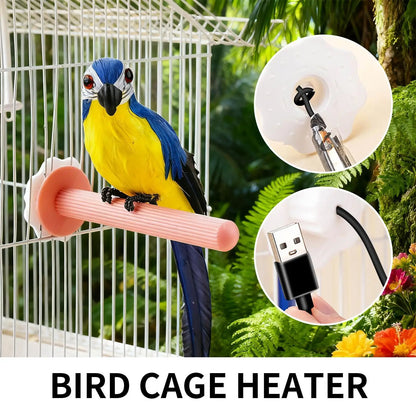 USB Heated Bird Perch Warmer for Parrots & Small Birds