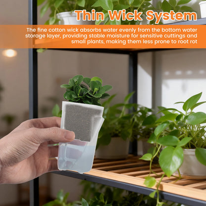 12-Pack Self Watering Planter Pots with Cotton Wicks